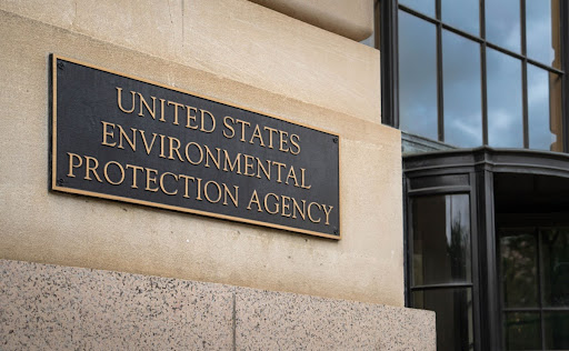 A sign outside of a building that says, "United States Environmental Protection Agency."